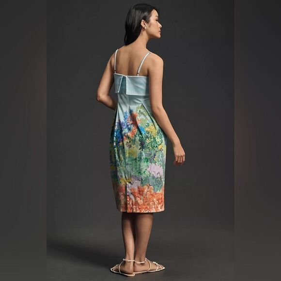 Anthropologie Floral Sleeveless Foldover Knee Length Dress NWT - Picture 4 of 8